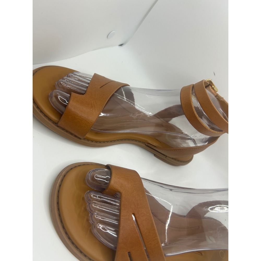 Sarto by Franco Sarto Greene Tan Leather Ankle Strap Flat Sandals Womens 7.5 M - Picture 7 of 10